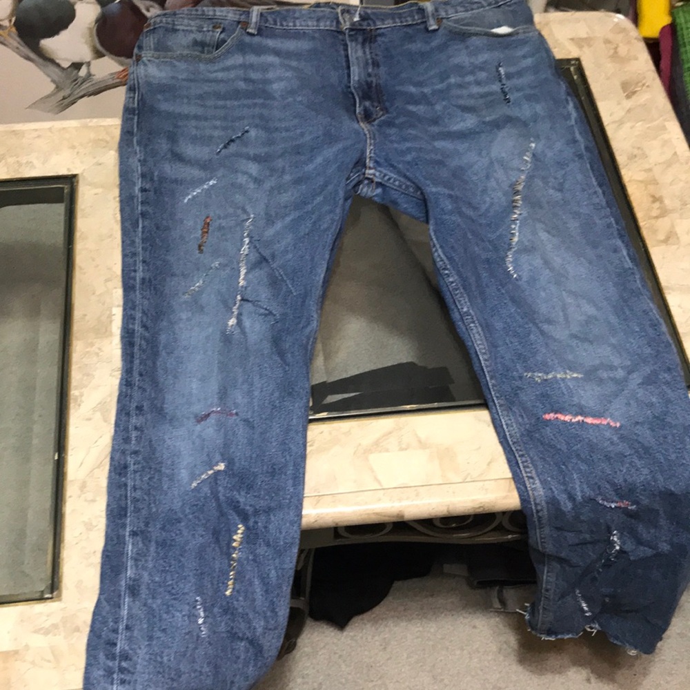 Stitched up Levi jeans